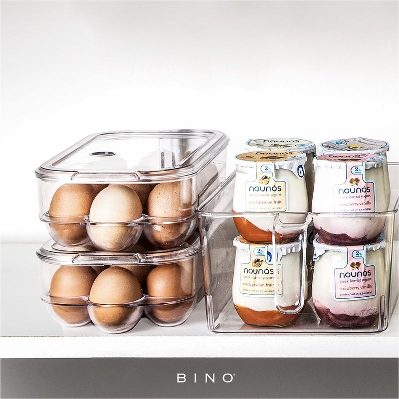 BINO Plastic Egg Container for Refrigerator - Clear, 21 Count, Sturdy, Durable - Image 4